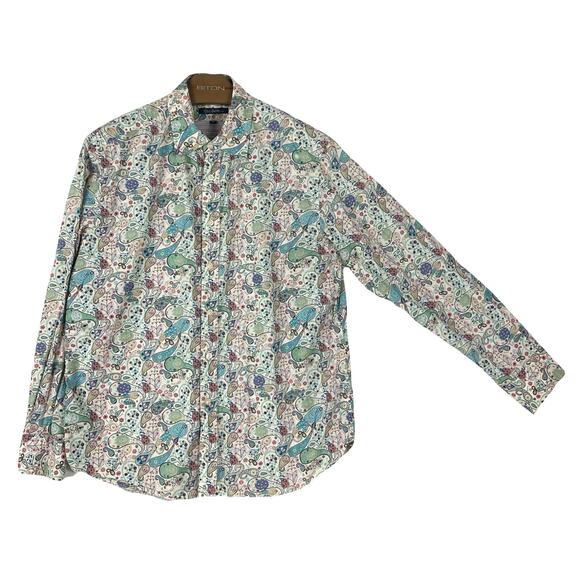 ROBERT GRAHAM Multicolor Bohemian Paisley Button Up Shirt Blouse in Cotton - Picture 2 of 11